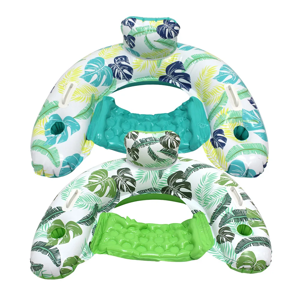 Aufblasbare Schwimmende Liege für Pool-Partys, Wasser-Hängematte, Luftmatratze, PVC Blattförmige U-Form Aufblasbare Schwimmliege