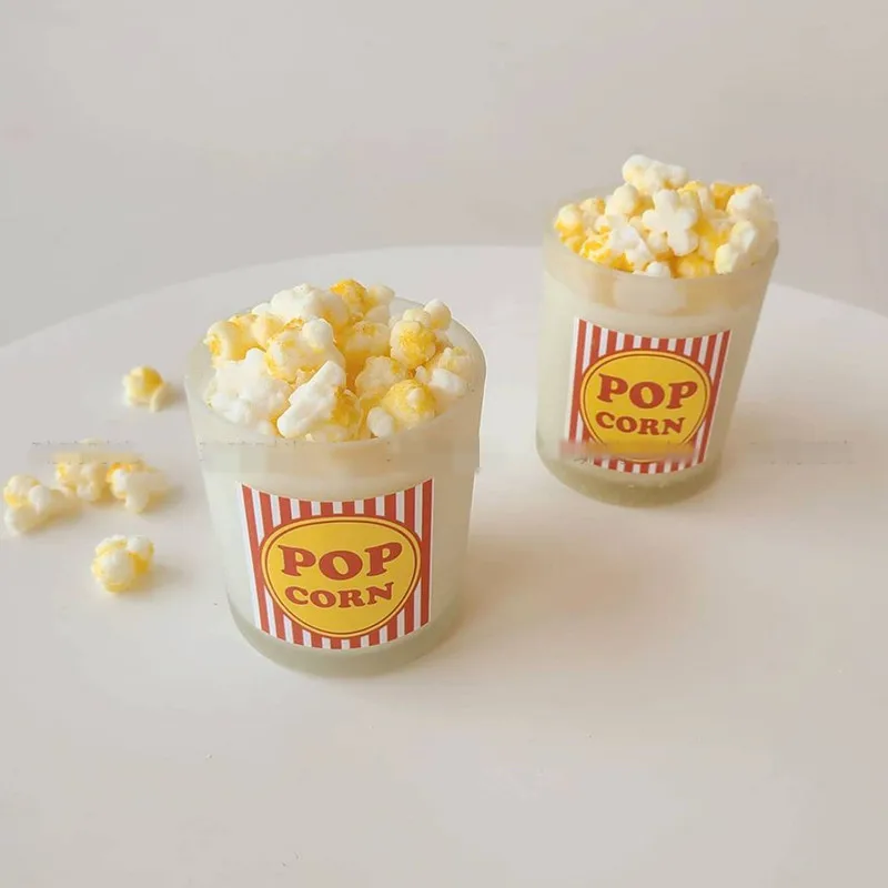 3D silikonowa forma do świec Popcorn kreatywny projekt świeca zapachowa kubek Diy dekoracje amerykański popcorn ręcznie robione gadżety do pieczenia