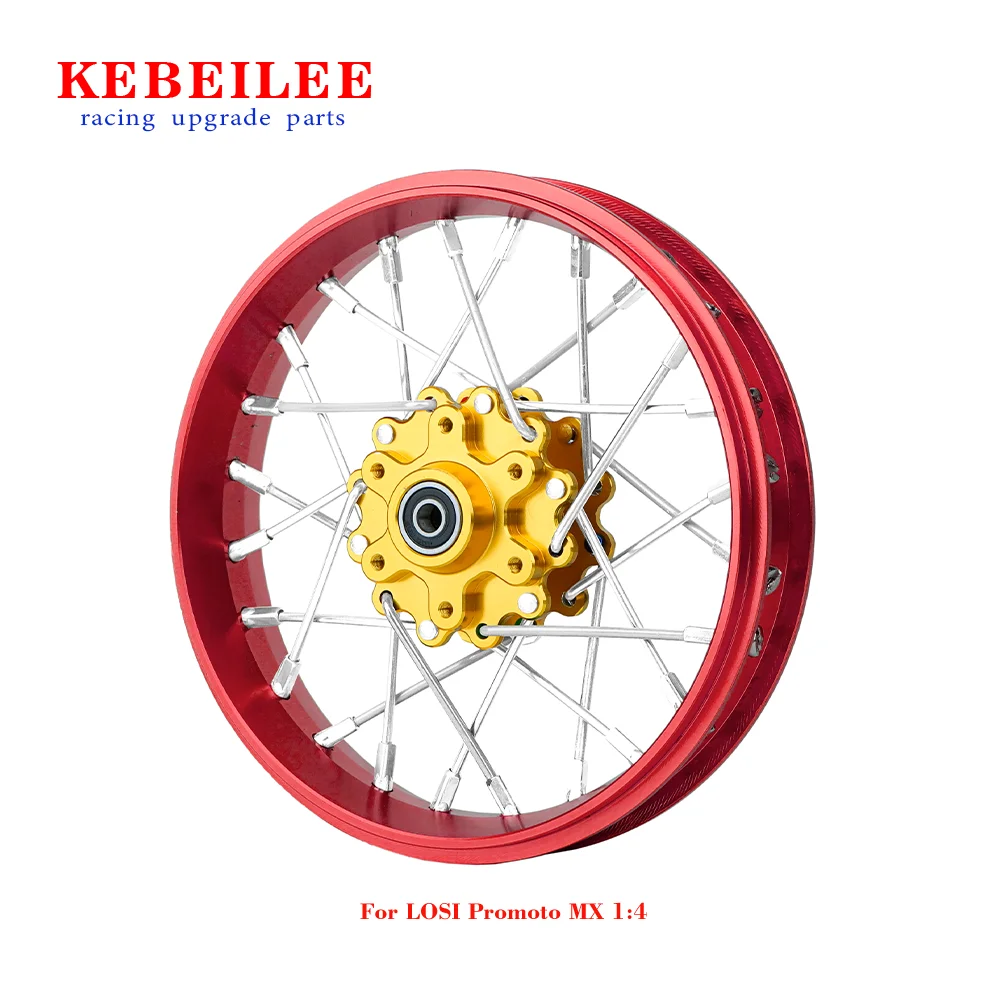 

KEBEILEE CNC Aluminum Front Wheel V2 For LOSI Promoto MX motorcycle 1:4 Red