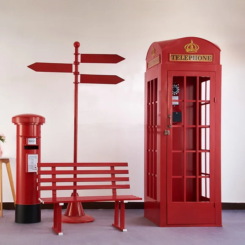 

Wrought iron phone booth mailbox ornament hall sales floor scene exhibition hall display decoration shopping mall DP layout prop