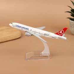 16CM Türkiye Airlines Boeing 777 Alloy Airplane Model Scale 1:400 Metal Airplane Replica Diecast Aircraft Aviation Collectibles