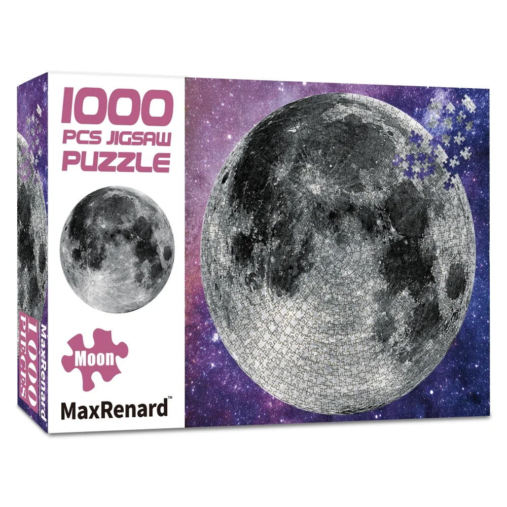 MaxRenard 68*68cm High Quality 1000pcs Jigsaw Puzzle The Moon Home Wall Decoration Family Game Gift Paper Assembling Painting