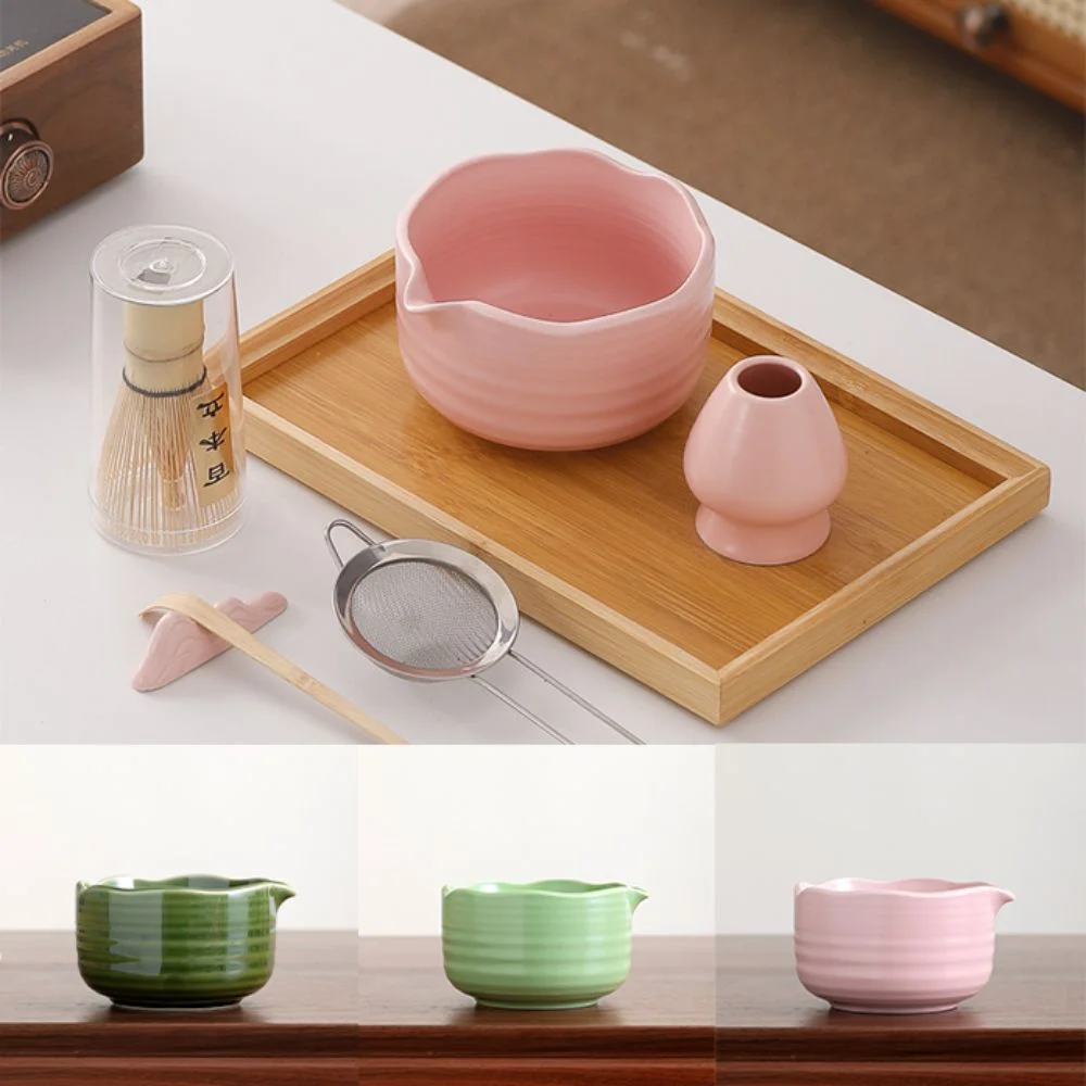 وعاء ماتشا من السيراميك التقليدي قابل لإعادة الاستخدام بسعة كبيرة وعاء خلط ماتشا سهل التنظيف وعاء شاي مقاوم للحرارة لحفل الشاي