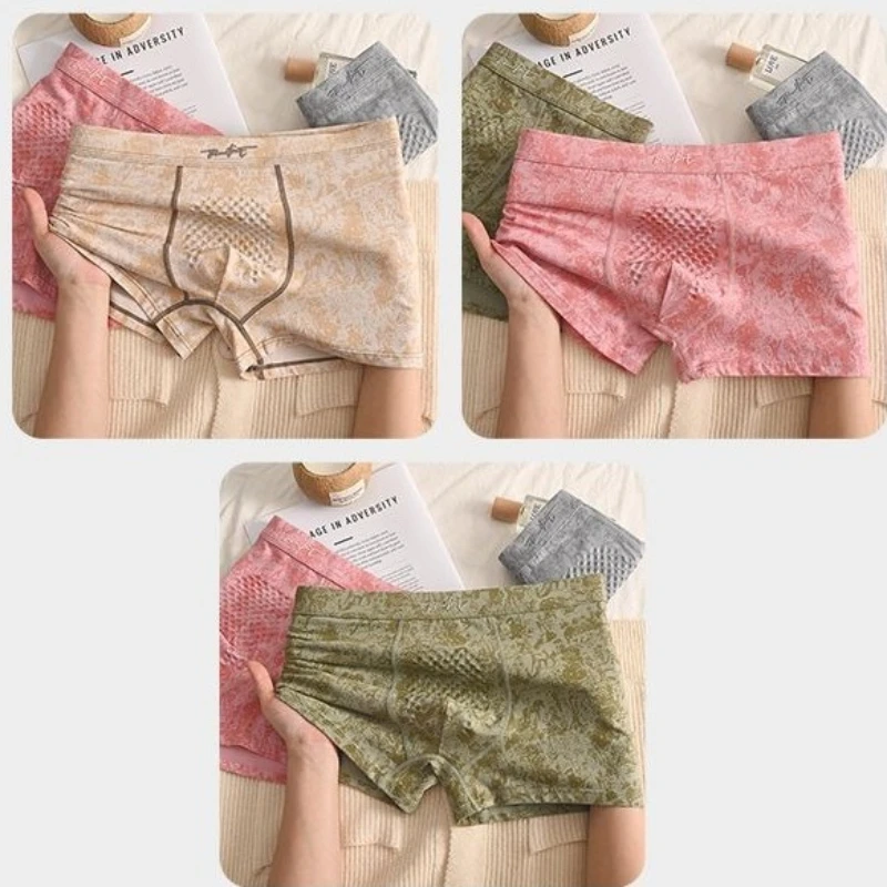 Men's Underwear Four-corner Shorts Large Size Flat-corner Boys' Pants 3PCS Breathable Antibacterial Loose New Models Pure Cotton