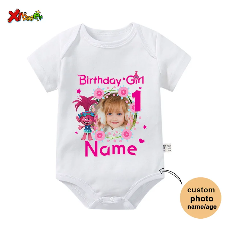 Birthday Tshirts for Family Matching Outfits Girl T Shirt Shirt Birthday Party Clothing Outfit Personalized Name Photo Shirt 3rd