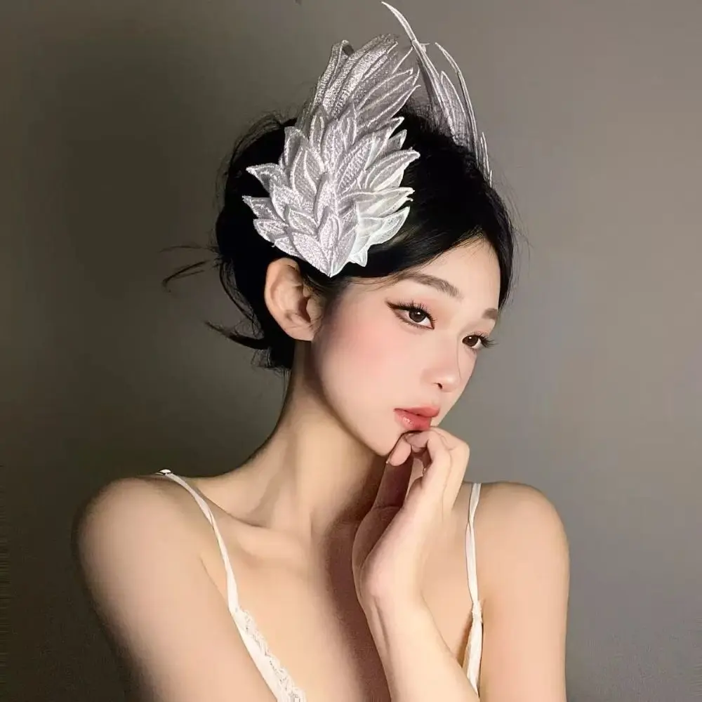 

Hair Accessories Fairy Feather Embroidery Edge Clip Sweet Cosplay Wing Headdress Hair Decors Halloween Duckbill Clip Girl