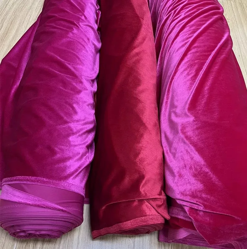 Vintage Red Wine Red Velvet Fabric, Wedding Stage Background Curtain Fabric, Engagement Background Veil Fabric