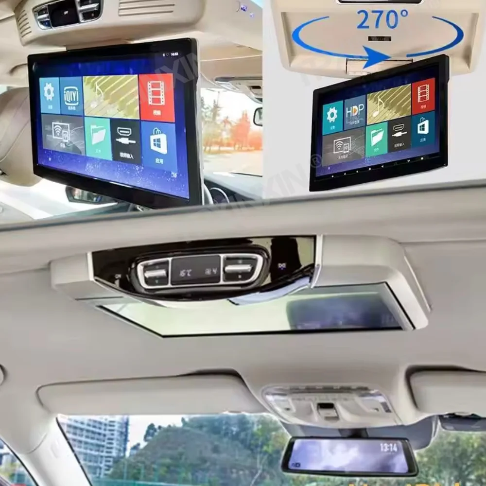 1920*1080 Screen Ceiling Monitor Android 14 For Benz V260 V260L V-class Multimedia Video Player Mirror Link Remote Control