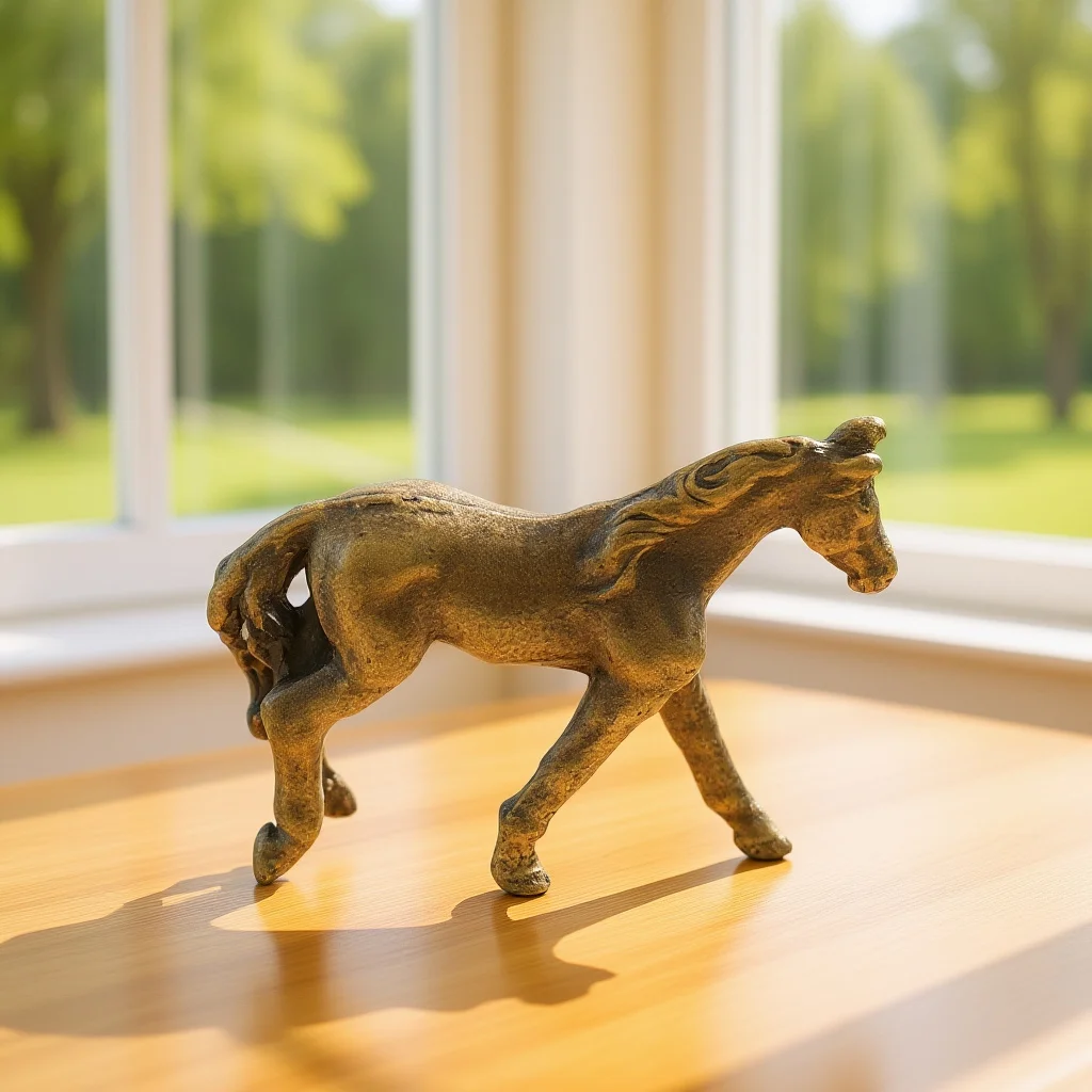 

Brass Horse Sculpture Copper Alloy Design Elegant Desktop Ornament for Living Room Study Tea Retro Metal Horse Decorative