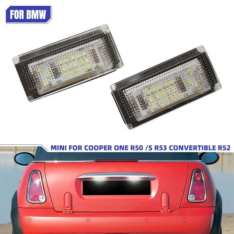 2PCS Error Free LED Number License Plate Light Lamps For BMW  MINI R50 2002-2006 R52 Convertible 2004-2006 R53 Coopers 2001-2006