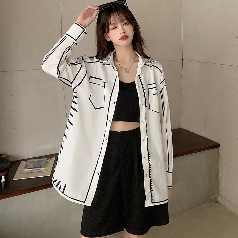 Fashion printing shirts New chic Women\'s Blouses ladies shirt 2023 Spring Summer Tops Blusas Mujer casual loose ladies shirts