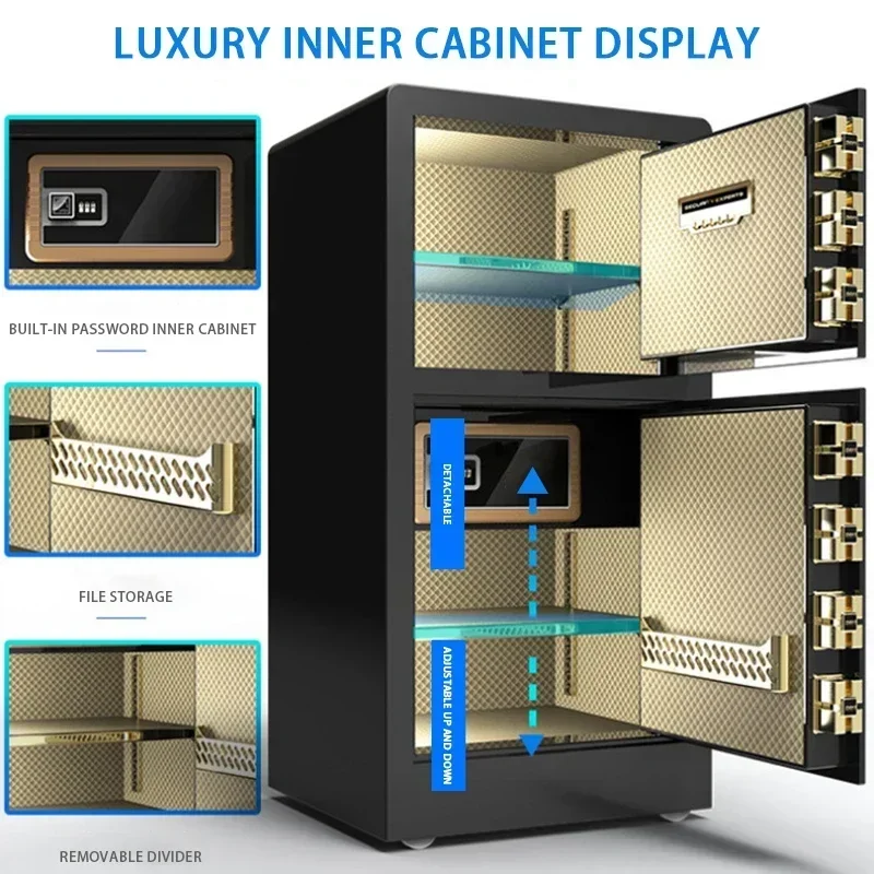 All-Steel Double-Door Safe (1.2m High) – Electric, Anti-Theft, Fingerprint & Password Access–Suitable for Home,Office,Hotel Use