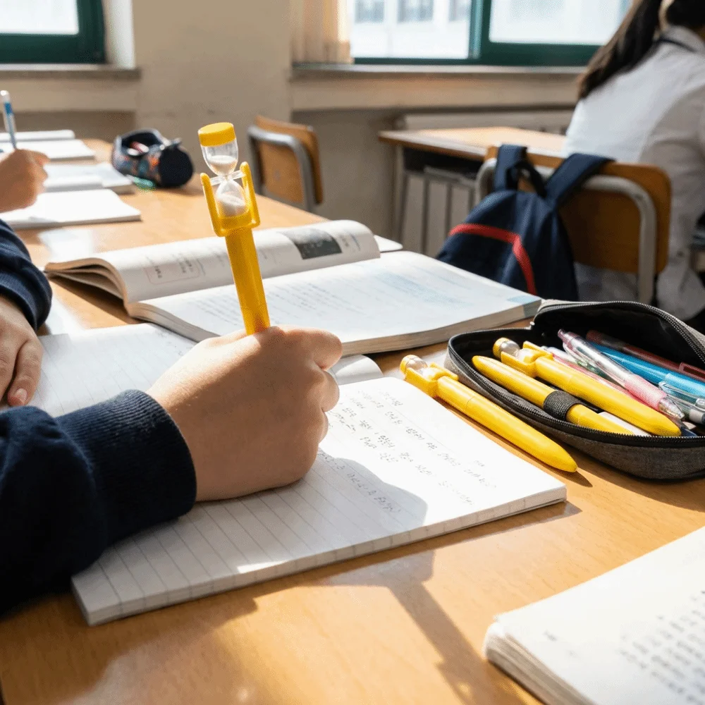 

Black Ink Hourglass Ballpoint Pen Plastic Material Buttery Smooth Writing Quick Sand Ballpoint Pen Twist Mechanism