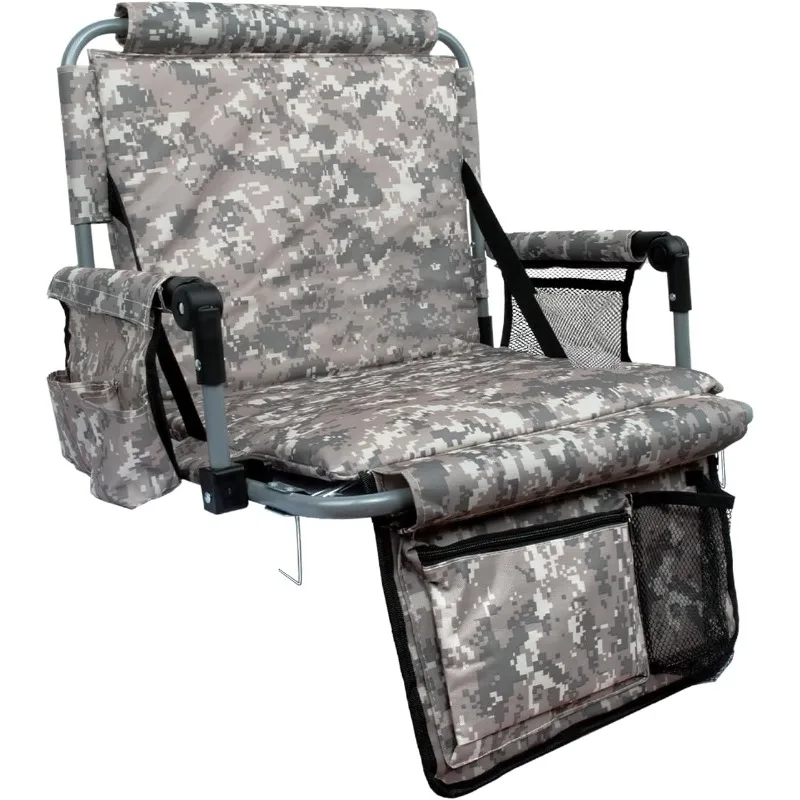 Bleacher Seats with Backs and Cushion Wide, Stadium Chairs with Cup Holders, Mesh Bags and Hide Hooks