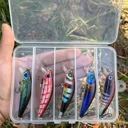 5PCS/BOX Jerkbait Minnow Crankbait Wobbler For Fishing Lure Tackle Accessories Hard Bait Artificial Swimbait Mini Bass Pike Sea