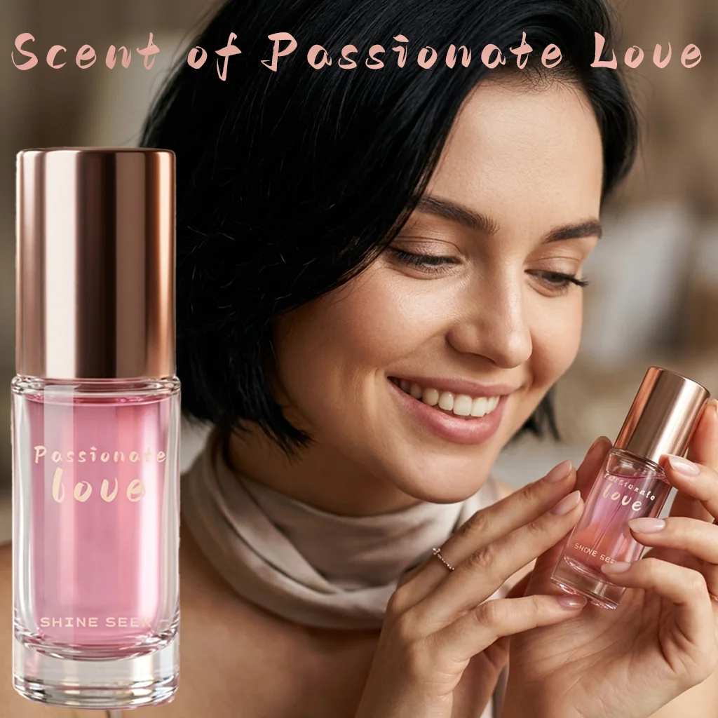 4-Pack of Flameless Aromatherapy Essential Oils, Passionate Love and Longing for Me, Rose Gold Roll-On Essential Oils. Natural Fragrance, Long-Lasting Scent. Increase Good Luck and Wealth, Suitable for Both Men and Women, Valentine's Day Gift. Luxurious Packaging, New Formula and Design.