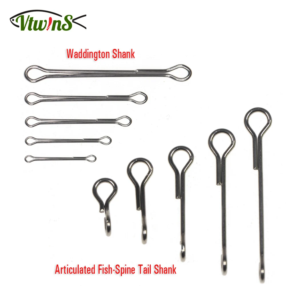 Vtwins Fish Skull Articulated Fish Spine Waddington Shank Big Game Shank Streamers Finesse Changer Fly Tying Hook Accessories