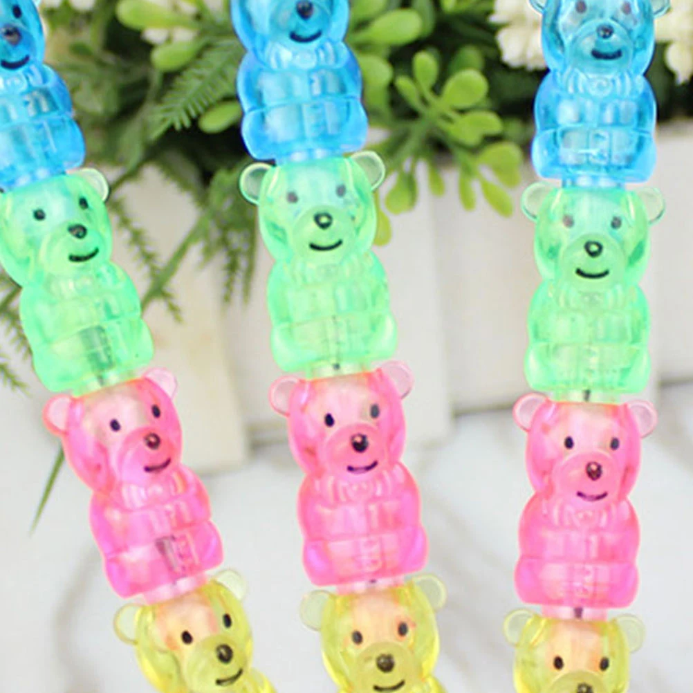

24pcs Cartoon Bear Shaped Pencils Plastic Kids Stationery Gifts School Supplies Painting Sketching Writing Tools