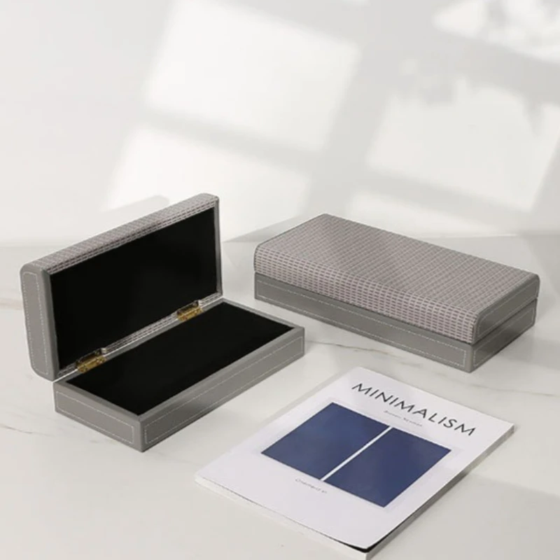 

Шкатулка для драгоценностей с тканым узором, современные коробки для хранения колец и сережек, женский органайзер для ювелирных изделий, креативная модель, украшение комнаты