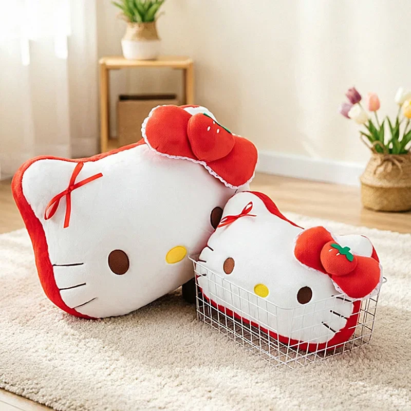 

Подушка-игрушка Sanrio Hello Kitty «Красная клубника», супермягкая плюшевая кукла-кошка, милый мультяшный подарок на день рождения для девочек