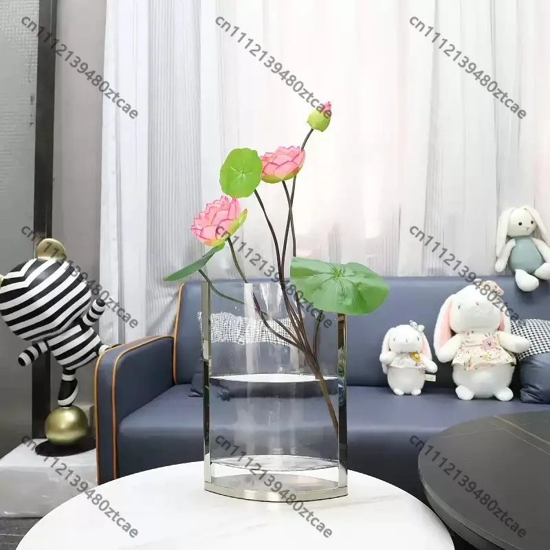 Light Luxury Clear Glass Vase Hydroponic Flower Container Living Room Desktop Home Decor