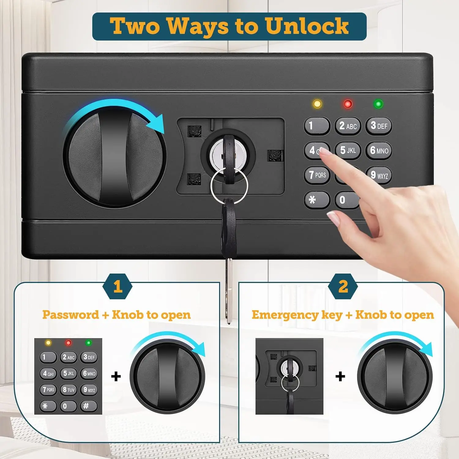 43.3'' Fireproof Wall Safe Between Studs, Digital Keypad & Removable Shelf for Home Security Storage