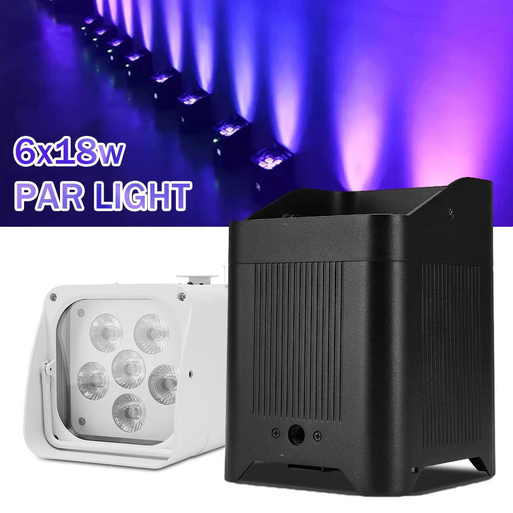 MINI Par Light 6x18W RGBWAUV 6IN1 Remote Portable Par LED Stage Effect Light For DJ Disco Wedding Theatrical Performance