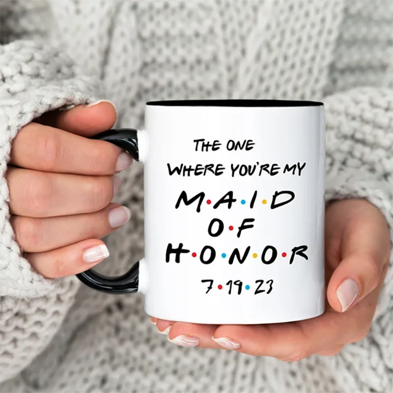 Personalized The One Where You're My Bridesmaid Bridal Party Mug Maid of Honor Proposal Gift Bridal Shower Wedding Party Gift