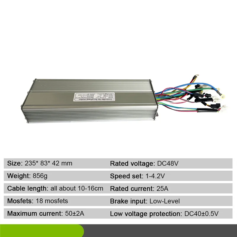 Ebike Controller 48V 1000W/1500W/2000W/3000W Square Wave with Light Line 50A Controller for KT LCD Display