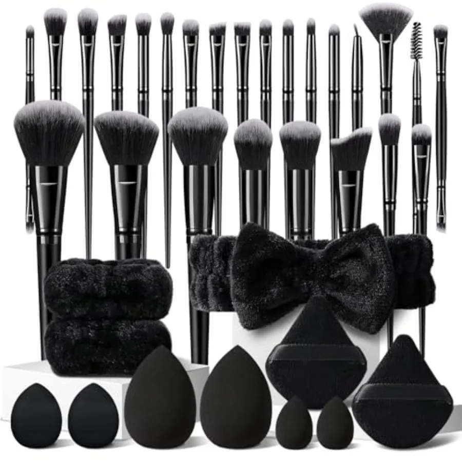 

36Pcs Black Makeup Brushes Set Professional Makeup Kit Multi-functional Makeup Tool Set with Facial Makeup Accessories, Foundat