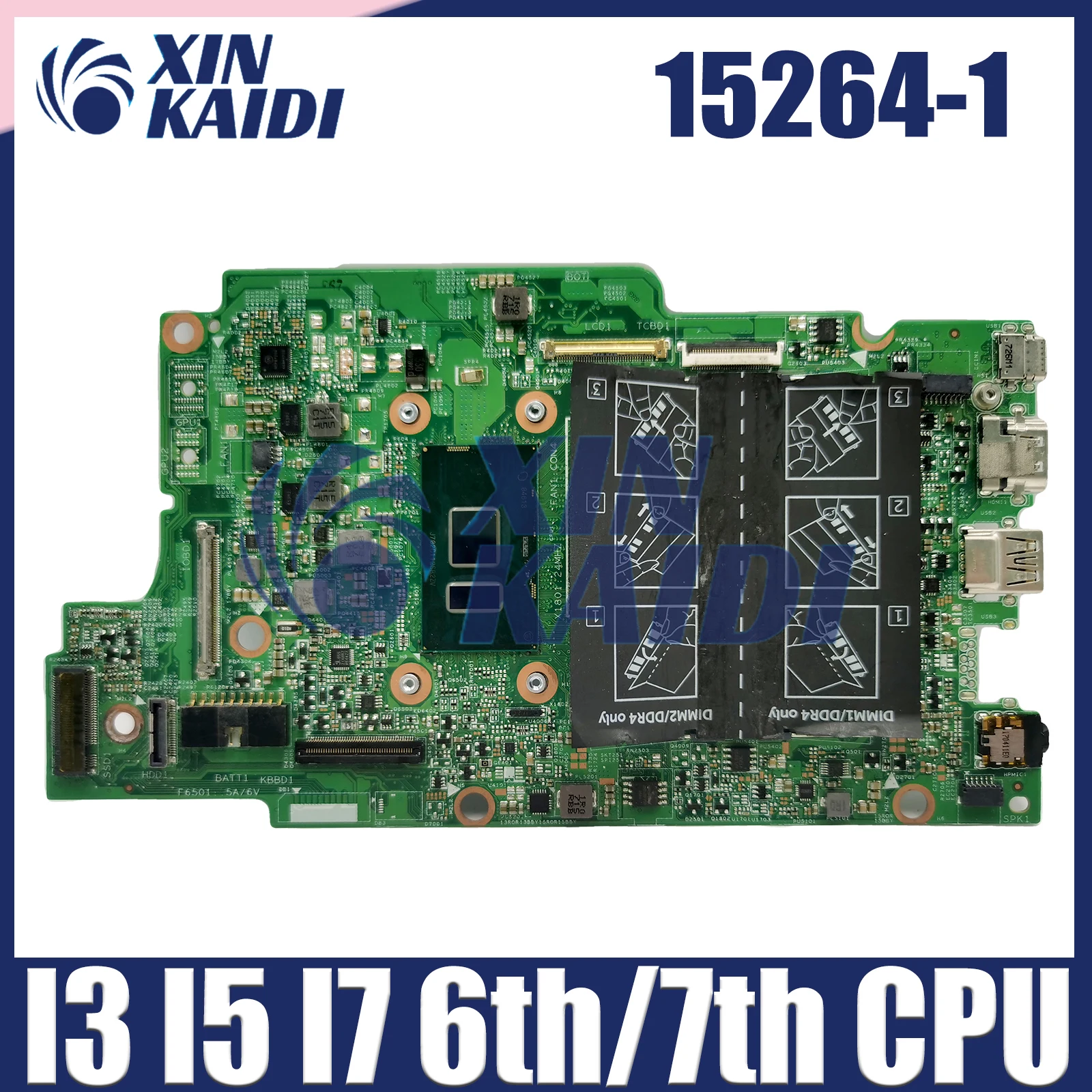 

Computer Mainboard For DELL I5368 I7368 I5568 I7569 L3379 I7779 0NX6FR 0KY1XP 0XDV20 15264-1 Laptop Motherboard i3 i5 i7 CPU