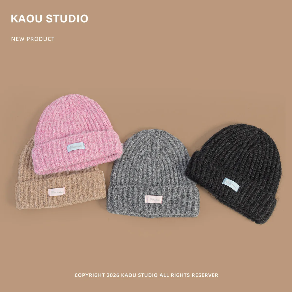 Knitted beanie - unisex pullover hat - autumn/winter warm earflap wool hat - versatile cold