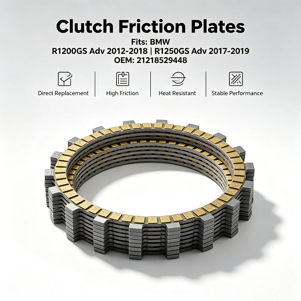 Motorcycle Friction Clutch Plates For BMW R1200GS R1250GS Adv R1200RT R1250RT R1200R R1250R R1200RS R1250RS OEM: 21218529448