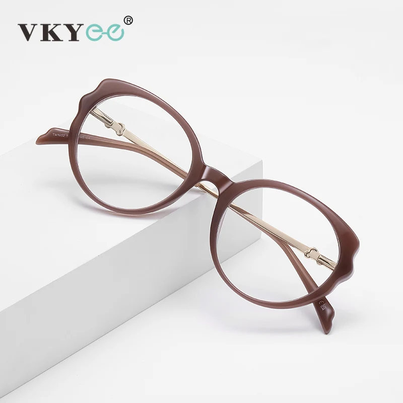 

VICKY New Fashion Personalized Geometric Round Design Women's Anti-Blue Light Reading Glasses Customizable Prescription LS233