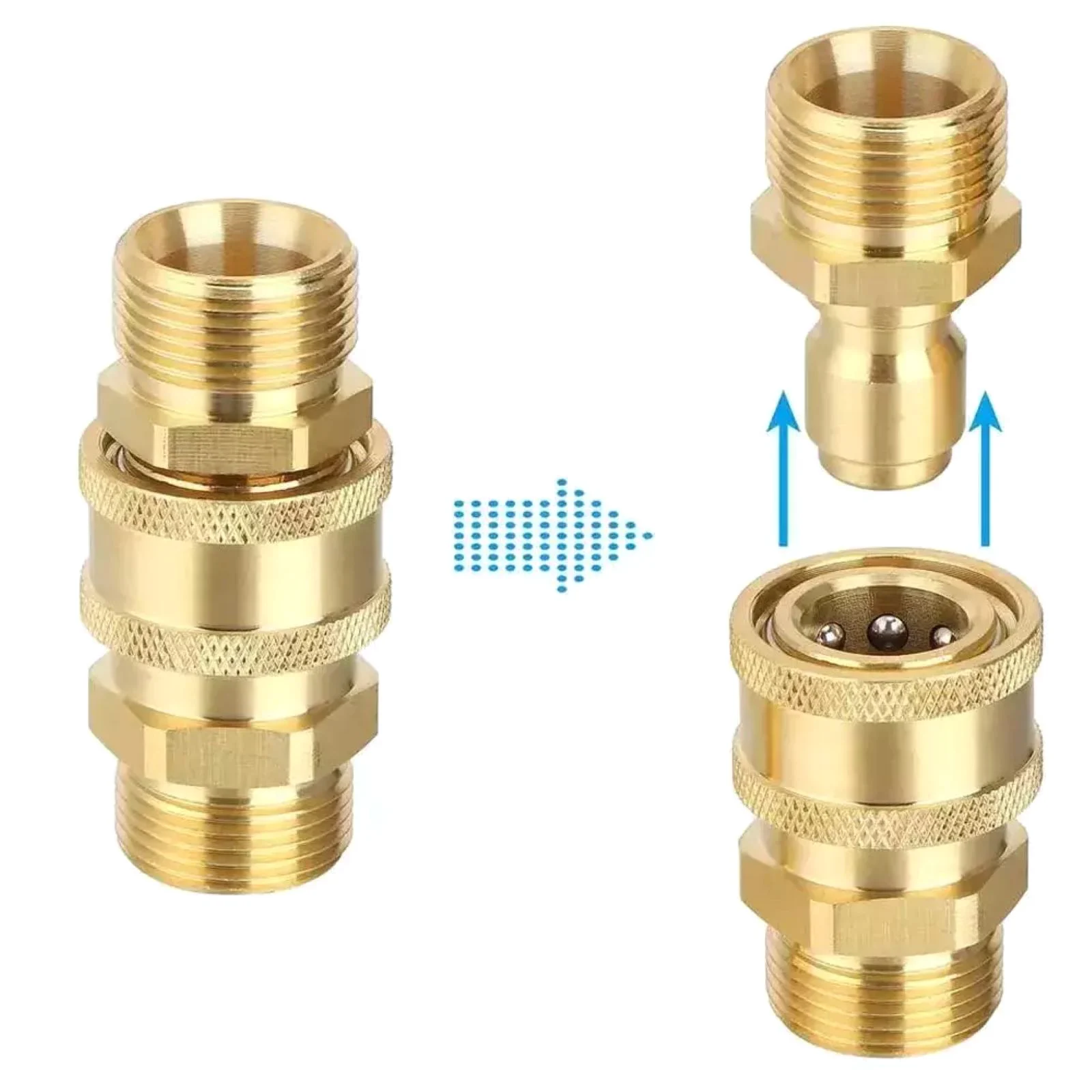 4 قطعة/المجموعة النحاس M22-15mm إلى 3/8 بوصة غسالة الضغط محول مجموعة قطع الاتصال السريع لخراطيم غسالة الضغط اكسسوارات