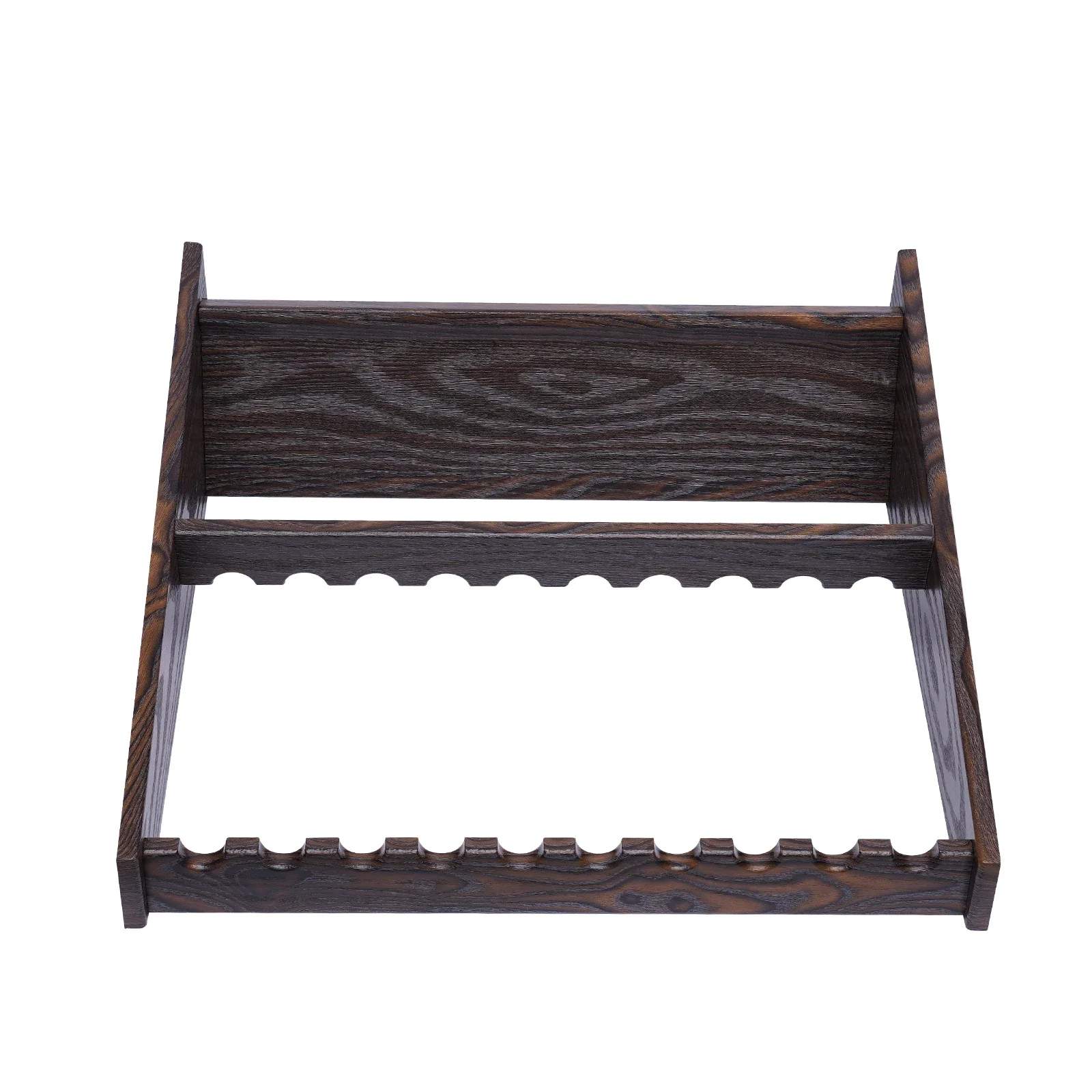 10-Hole Wall-Mounted Cue Rack, Billiard Cue Rack, Fishing Rod Holder,Golf Club Rack, Scratch-Resistant Retro Wooden Square Brown