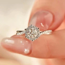Huitan New Trendy Women Wedding Rings Modern Fashion Design Cubic Zirconia Rings Engagement Accessories Luxury Lady's Jewelry