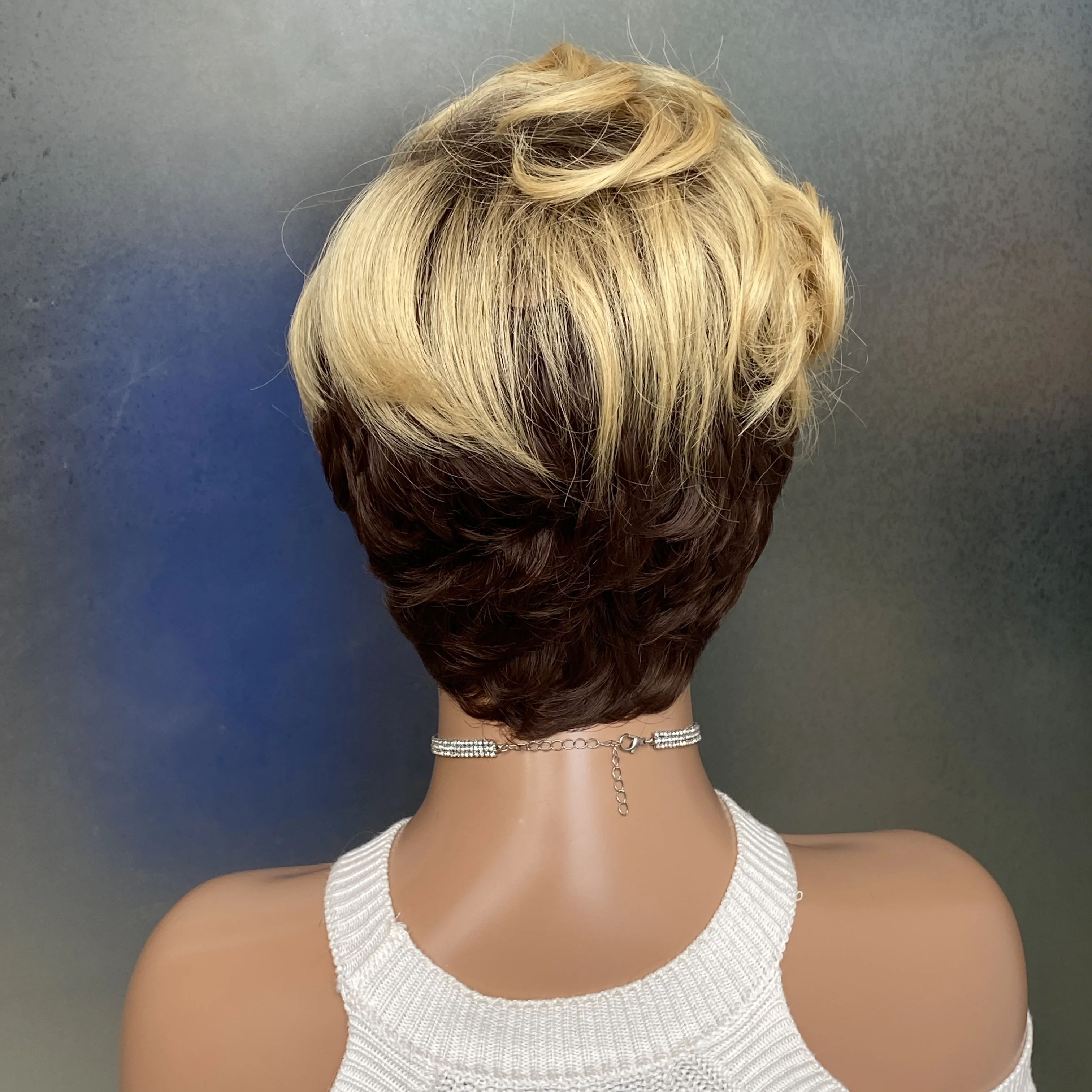 Short Wig short pixie cut Syntheic wigs Short Layered Straight Wig Short Wave Gray Ombre Wig Orange Color Layered wigs