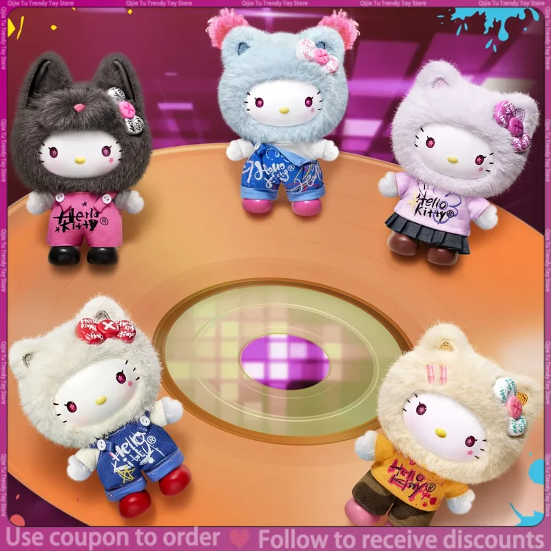 

Genuine Sanrio Family Graffiti Hello-Kitty Vinyl Plush Blind Box Figurine Cute Gift Bag Pendant Decoration Holiday Surprise
