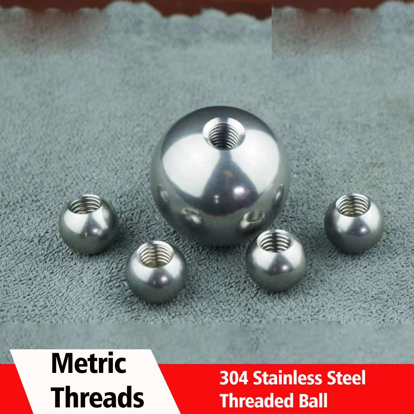 304 Stainless Steel Solid Threaded Ball Metric M2-M20 Blind Hole Through Hole Drilled Bal