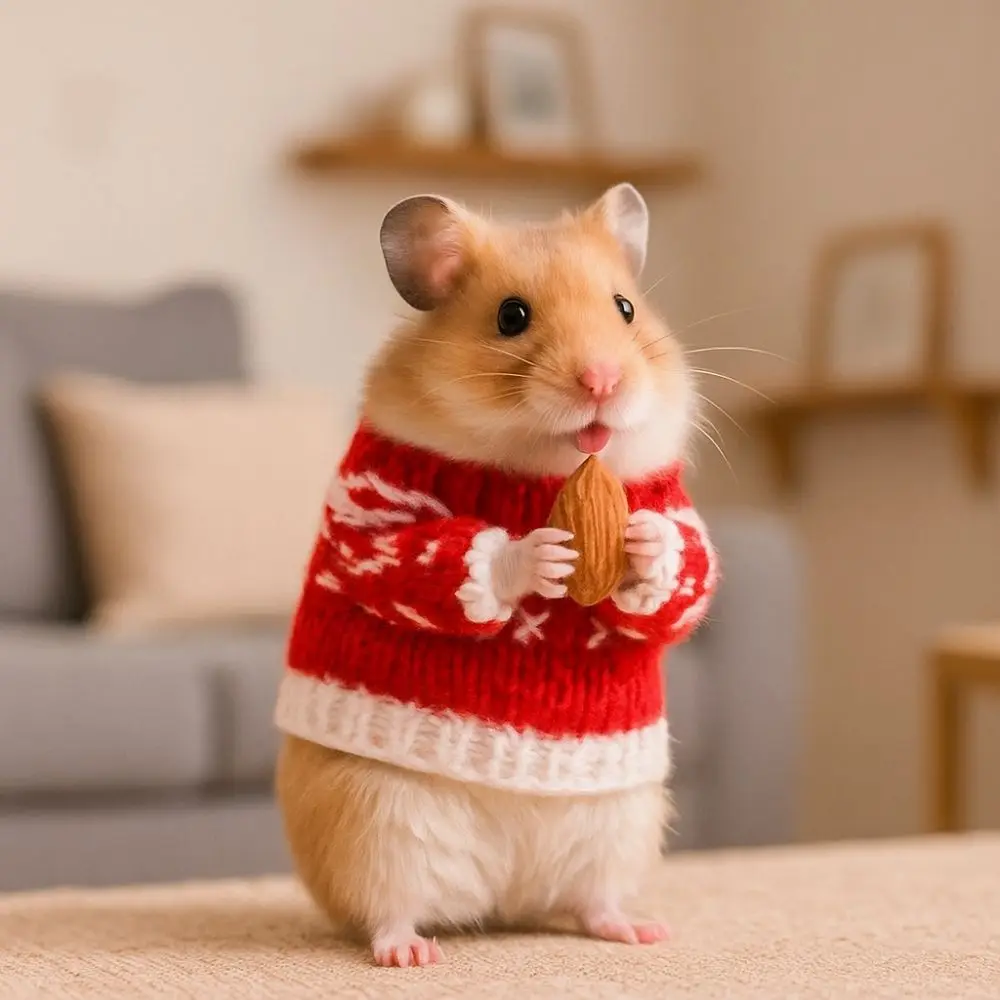 

Animals Accessories Cute Hamster Sweater Soft Chew Proof Small Pets Sweater Warm Knitted Sweater Christmas Decoration