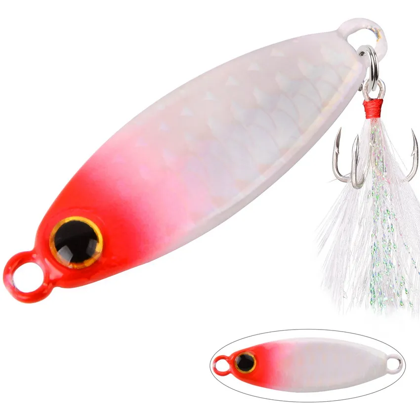 2023 Metal Spinner Jig Hard Bait 10g 4.5cm Saltwater Jigging lead Fishing Lure Laser Body Sinking Bait Carp Fishing Tackle