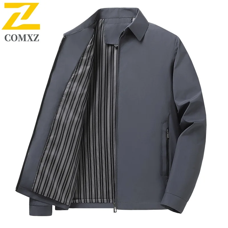 

COMXZ удобная мужская куртка премиум-класса с воротником-стойкой, легкое офисное пальто для путешествий, легкие осенние новые куртки