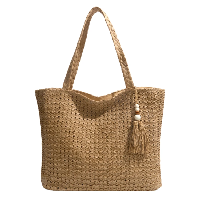 

Высококачественные женские соломенные сумки-тоуты, вместительные женские сумки через плечо, повседневные плетеные пляжные сумки для покупок для женщин