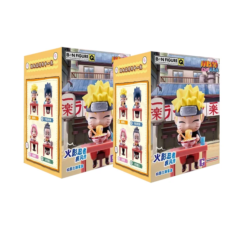Naruto Ramen Series Blind Box Cartoon Uzumaki Naruto Mystery Box QVersion Desktop Ornament Anime Periferico Marchio congiunto ufficiale