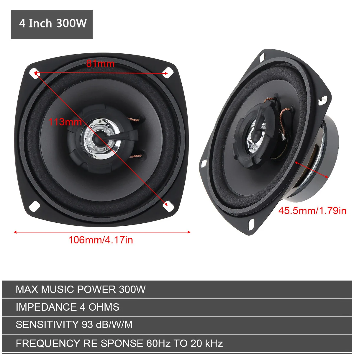 1 Piece 4 / 5 / 6.5 Inch Car Speakers Universal Subwoofer Car Audio Stereo Full Range Frequency Automotive Speaker Car Horn