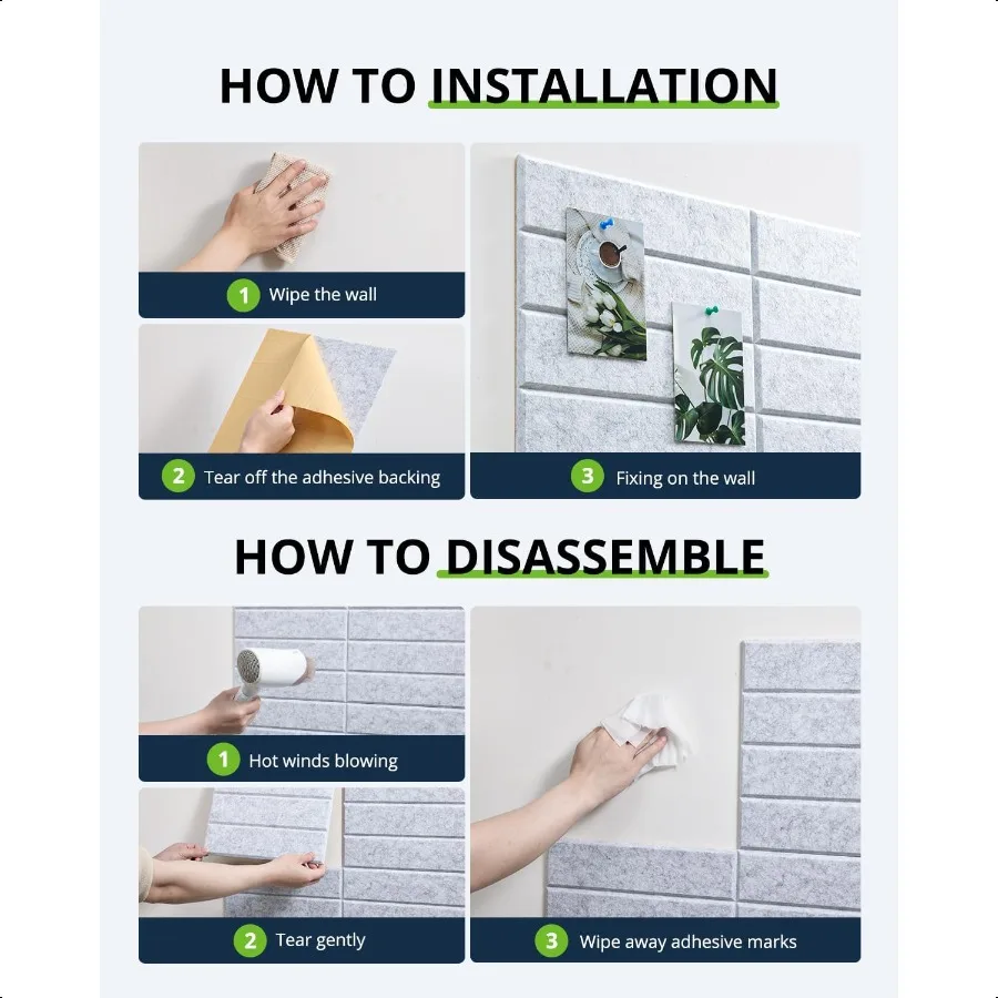 لوحة الفلين الكبيرة 12 حزمة 12 "X12" X0.4" بلاط لوحة الإعلانات مع لاصق ذاتي لجدار المنزل والمكتب ديكور دبوس لوحات الفلينWh #5