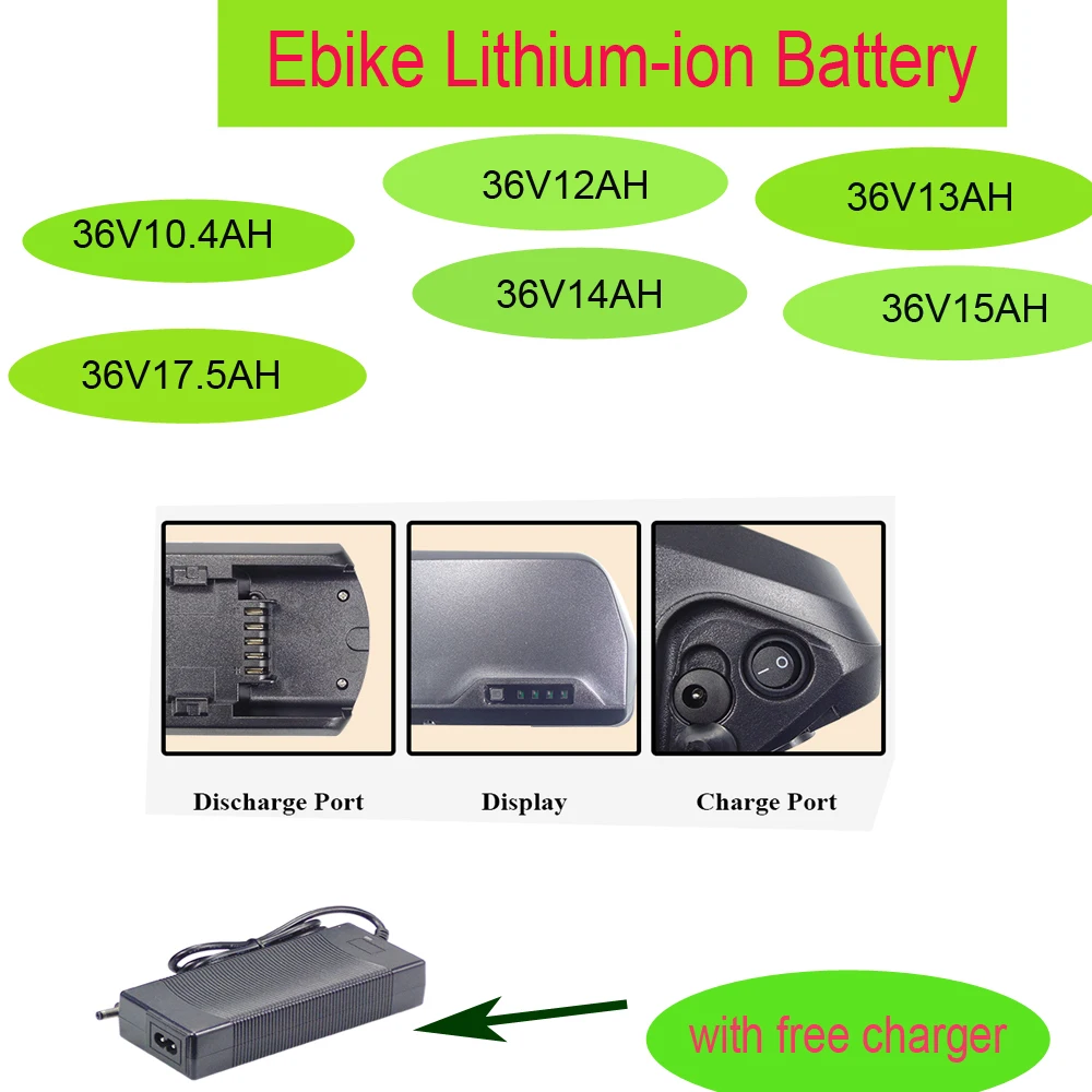 

Removable ebike battery 36V 10.4AH 12AH 13AH for E-Mono TITAN - 27.5" Downtube electric bike