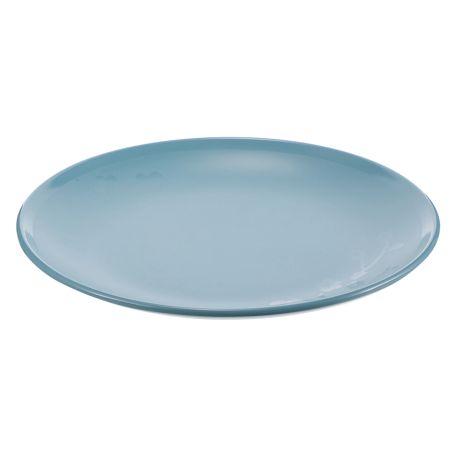 

1Pc Durable Melamine Round Plate Stylish Curved Lines Special Gloss Elegant Dinnerware For Dessert Snacks Steak Bread Appetizer