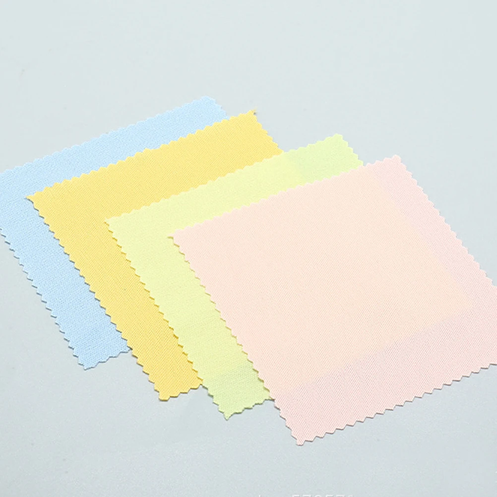 

100 Pcs Cleaning Eyeglass Wipes 10x10cm Colored Polishing Cloth For Glasses Phone Camera Lens Small Supple Cloth Glass Cleaner